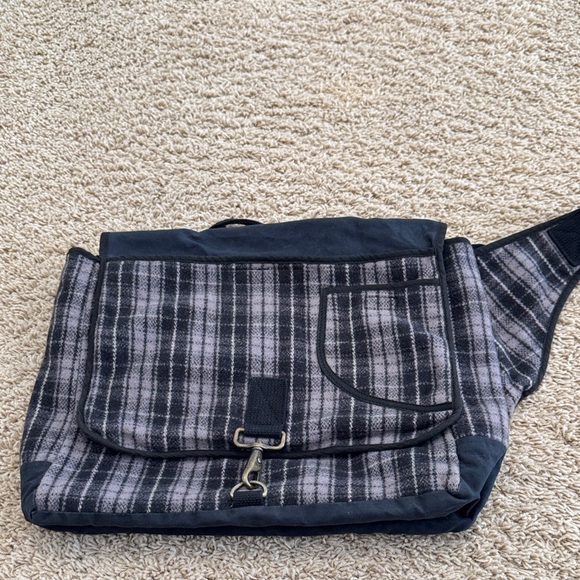 Stormy Kromer Vintage Quality Plaid Flannel Canvas Crossbody Messenger Sling Bag
